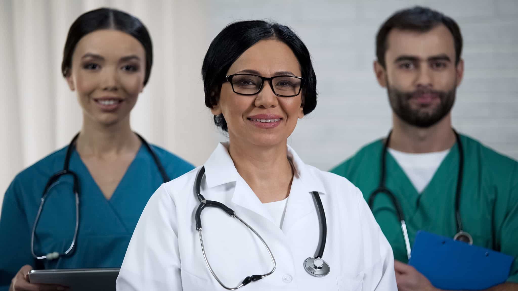 Friendly group of medical professionals