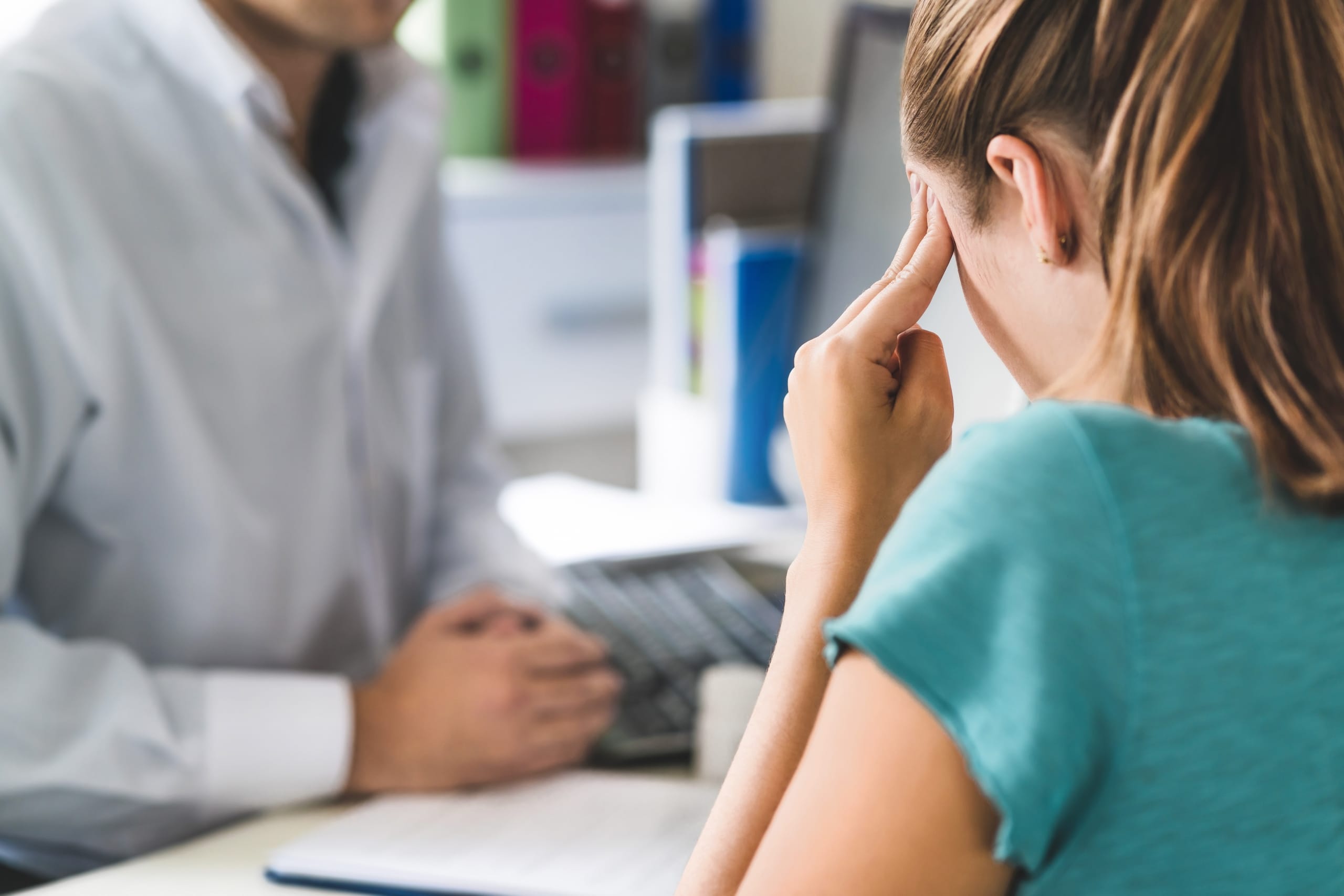 Woman suffering from a headache